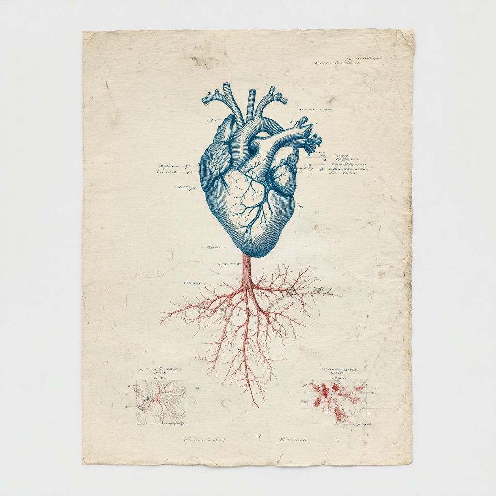 Heart with roots illustration